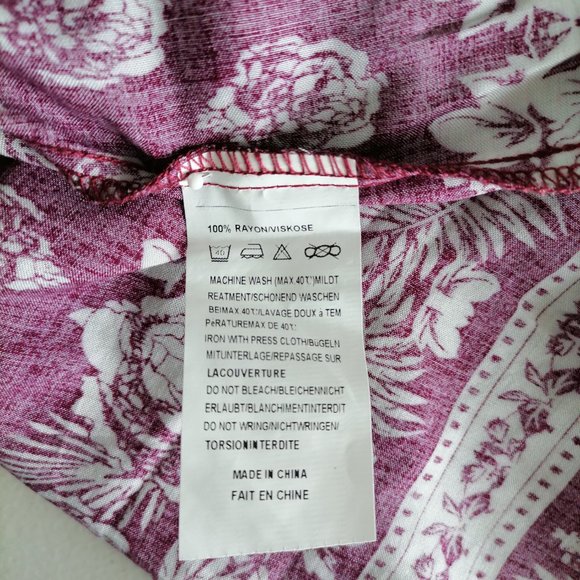 Meaneor Women's Plum Floral Sleeveless Blouse Size M New With Tag - Picture 6 of 6